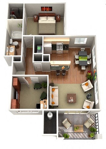 Manzanita Floor Plan 1 Bedroom 1 Bath Apartments in Glendale AZ